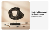 Wabi-Sabi Aesthetic interconnected Rings decoration Modern Design Ring-Shaped Figurine Geometric Form desktop Sculpture Elegant Accent for Interior Designers, Office Workers, Study Room, shelving unit, TV Cabinet, on a Shelf