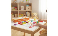 Threading Toy with Pattern Cards Fruit-Themed Lacing Toy with Cards Educational Wooden Threading Beads for Kids, Early Learning