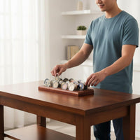 Wooden Medal Display Stand Grooved Slots Commemorative Medal Rack  Finish Tabletop Organizer for Police Officers, Shelf