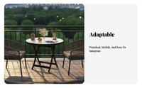 Foldable Design Collapsible Cafe Table Weather-Resistant Household Furniture Indoor & Outdoor Versatility Space-Saving for Small Families, Apartment Dwellers, Balcony, Garden, Backyard, Kitchen