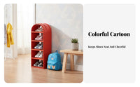 Space-Saving children's Shoe Rack Easy Assembly Kids Shoe Storage Unit Sturdy Rounded Corners for Toddlers, Preschoolers, Hallway, Bedroom, Living Room, Behind Door