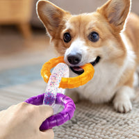 Interlocking Ring Toy with Rope Rubber Ring and Rope Tug Toy Interactive for Dogs, Young Dogs, Chewing, Indoor Play, Training
