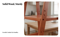 Adjustable Wooden High Chair Design Young Child Growth Chair Easy to Clean Solid Wood Dining Stool for Young Children, Preschoolers, Kitchen, Home