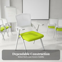 Foldable Design Tablet Arm Chair Flip-up Writing Surface Conference Seating Space-Saving Office Furniture Ergonomic Backrest for Students, Trainees, Event Attendees, Training Room, Classroom, Lecture Hall, Reception Area