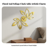Modern Design Acrylic Foliage Wall Clock Adjustable Size DIY Mirror Wall Clock Silent Movement for Homeowners, Family, Bedroom, Office