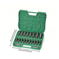 20 Pieces 1/2 Drive Impact Socket Set Impact Socket Set with Case Portable Hardware for Home Mechanics