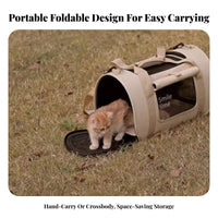 Adjustable Strap Foldable Cat Bag Seatbelt Compatible Foldable Cat Carrier Lightweight for Travelers, Car Rides, Vet Visits, Daily Outings