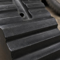 Ribbed Top Rubber Wheel Chock Single-Piece Molded Tire Block Black Inclined Wheel Stop Compact