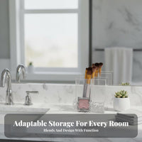 Clear Multi-Compartment Organizer Box Space-Saving Vanity Tray adaptable