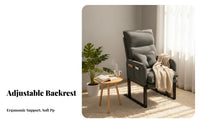 Foldable Design Adjustable High-Back Recliner Multi-Functional Adjustable Backrest Lounger Multifunctional Lounge Chair Space Saving for Nursing Mothers, Students, Adults, Bedroom, Balcony, Living Room