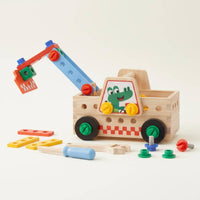 Wooden Screw Truck Wood Material Wooden Construction Truck Easy to Build for Kids