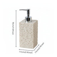 3 Pieces Hotel Design Stone Texture Bathroom Set Waterproof Liquid Soap Dispenser Giftable for Washbasin