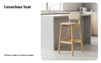 Upholstered High Stool with Backrest Modern Design Upholstered High Stool Sturdy Construction Padded Seat for Interior Designers