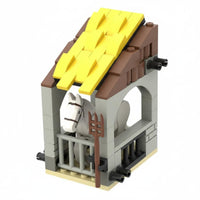 65 Pieces Brick-Built Stable Display Quality MOC Horse Stall Kit Vintage Design Medieval Horse Stable Blocks for Adults, Scenes