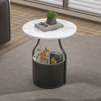 Round Side Table Contemporary Round End Table Compact Furniture for Living Room, Small Apartments, Reading Corners