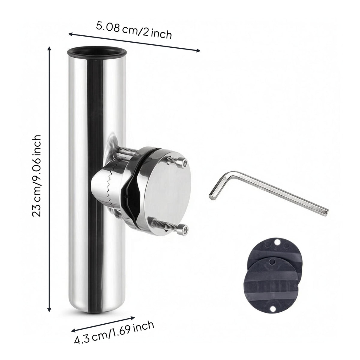 Boat Fishing Rod Holder Shiny Silvery Fishing Equipment Clamping Bracket