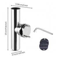 Boat Fishing Rod Holder Shiny Silvery Fishing Equipment Clamping Bracket