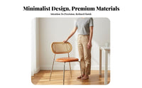 Ergonomic Backrest Rattan Back Dining Chair Sturdy and Long-Lasting Mid-Century Modern-Century Modern Dining Chair Versatile Design for Restaurant Owners, Interior Designers, Homeowners, Cafe, Living Room