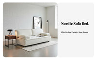 3-Seater Sleeper Sofa Foldable Design Pull-Extendable Floor Bed Multi-Functional Transformable Couch for Small Apartment Dwellers, Residents