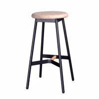 Utilitarian design Backless Round Metal Stool High-Legged Bar Chair Minimalist Design Seating Furniture Retro Look for Adults, Homeowners, Business Owners, Cafe, Kitchen, Dining Room, Office