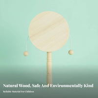 DIY Rattle Drum Ready to Paint Paintable Wooden Hand Drum Wood Unfinished Wooden Rattle for Children, Parents, Art Class, Birthday Party, Home