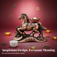 Symbol of Success Chinese Astrological Horse Statue Cultural Gift Good Luck Horse Ornament Compact Size for Business Owners, Shop Entrance