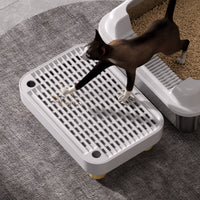 Hollow-Out Design Feline Litter Trapping Mat Easy to Clean Anti-Tracking Litter Mat Washable