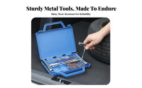 Tire Repair Strip Tool Set Portable Tubeless Tire Repair Stripging Tool Universal Fit Puncture Repair Kit for DIY Mechanics, Extended-Trip Trip