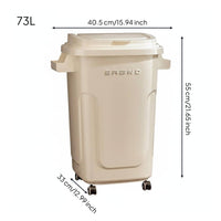 No-Bend Ergonomic Height Kitchen Garbage Can with Lid Easy Mobility Rolling Trash Can 360° Swivel Wheels Large Capacity Waste Basket Wide Opening for Office, Restaurant