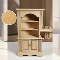 Miniature Bookshelf Wooden Dollhouse Furniture Handmade for Collectors