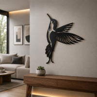 3 Pieces Black Hummingbird Wall Decor Flat Metal Hummingbird Wall Art Iron