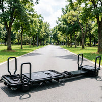 Quiet Glide Pilates Reformer Machine Posture Correction Gliding Pilates Bed Ergonomic Handles Multifunctional Ab Instructor Sturdy Frame for Women, Stretching Studio, Gym, Home