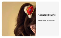 Chinese Lion Dance Hair Claw Jingling Bells New Year Bell Hair Clip Cute Design Festive Bun Holder for Women, Children, Festivals, Parties, Daily Wear