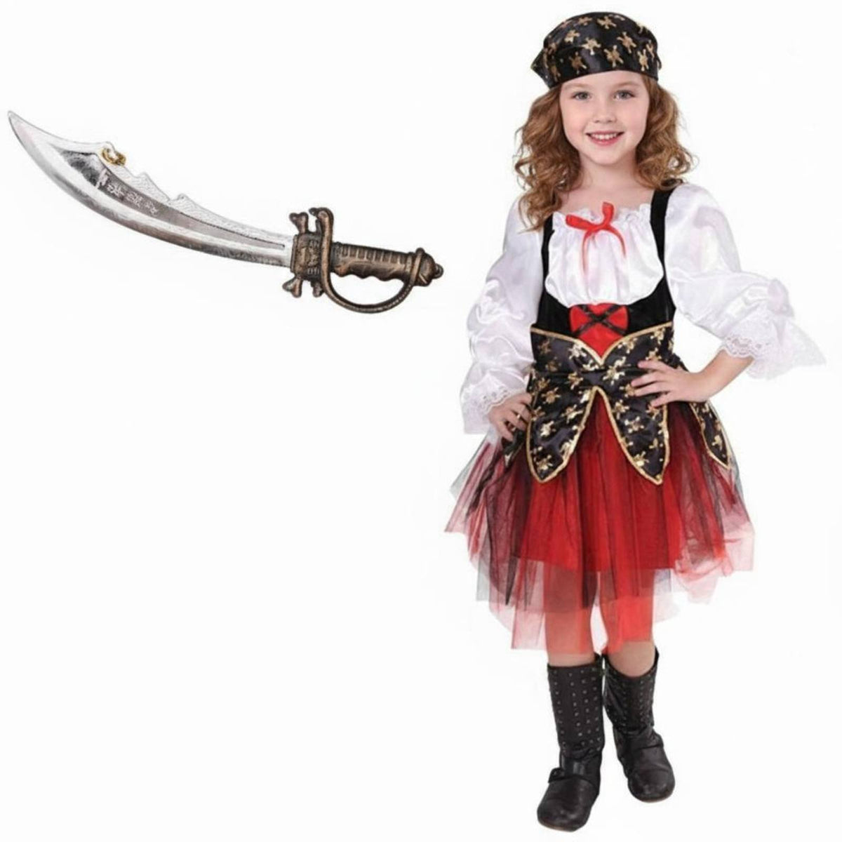 Includes Accessories girls' Witch Costume Set Star Pattern Witch Dress with Hat Puffy Sleeves Halloween Apparel Layered Design for Children, Teens, Toddlers, Trick-or-Treating, School Plays