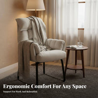 Reclining Function Cushisingled Sled Base Armchair Ergonomic Design Desk Chair Padded Seat Cushion Office Furniture Sturdy Frame for Distant Workers, Students, Clients, Study Room, Bedroom