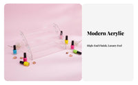 Nail Polish Display Rack Multi-Tier Design Stepped Display Stand Clear Nail Polish Holder Transparent Acrylic Tiered Shelf
