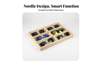 Solid Wood Eyewear Organizer Compartmentalized Design Sunglasses Organizer Tray Easy Access Wooden Sunglasses Display Tray for Retailers, Market Stall