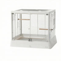 Glass Bird Cage Modern Bird Cage with Pull-out Tray Rectangular for Home Display, Indoor