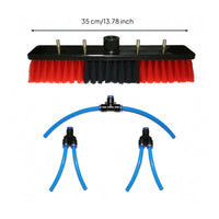 Multi-Outlet Water Fed Pole Brush Dense Bristles Solar Panel Cleaning Brush Connector Fitted Tubed