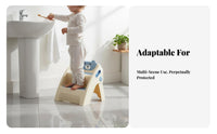 Non-Slip Design two-levelstep Riser Sturdy & Stable two-levellevel surface Portable Footstool two-level Height for children, young children, Parents, Bathroom, toilet learning, Kitchen, Bedroom