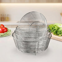 Stainless Steel Colander Pasta Strainer with Footed Base, Heavy Duty Food Strainer and Kitchen Strainer for Pasta Spaghetti, Metal Colander Basket