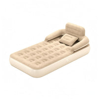 Inflatable Backrest Bed Lightweight Air Mattress with Backrest Compact Sleeping Furniture