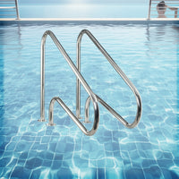 Pool Handrail 304 Stainless Steel Pool Handrail with Mounting Ends Easy to Install for Homeowners