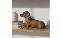 Dachshund Resin Figurine Lightweight Dachshund Statue Naturalistic Wiener Dog Ornament for Living Room, Shelf