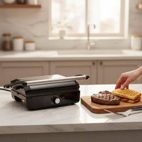 Double-Sided Heating Panini Press 2000W High Power Indoor Contact Grill Non-Stick for Home