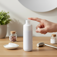 White Flat Shoulder Fine Mist Spray Bottle and Round Bottom Cream Jar for Hydrating Products