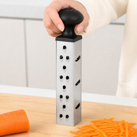 Cheese Grater, Stainless Steel Box Grater with 4 Sharp Sides, Heavy-Duty Kitchen Tool for Root Vegetables & Pasta Dishes