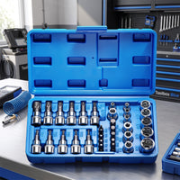 34 Pieces Socket Wrench Kit Practical Socket Set with Case Rust-Resistant Tool Kit with Storage Case for Mechanics, Workshop