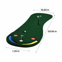 Expert Putting Green Mat, Indoor Outdoor Practice Mat for Home Garden, Flocked Fabric with Cup & Slope Feature