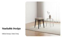 Modern Minimalist Stackable Leg Stool Light Luxury Design Padded Stacking Stool Space-Saving Household Furniture Multi-Purpose for Homeowners, Guests, Adults, Living Room, Kitchen, Bedroom, Office